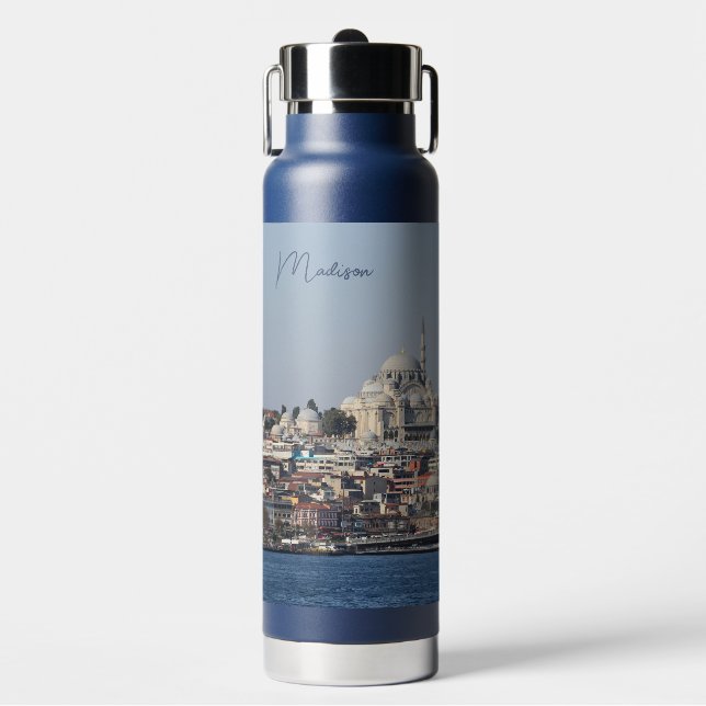 Custom Name & Text Istanbul Water Bottle (Front)