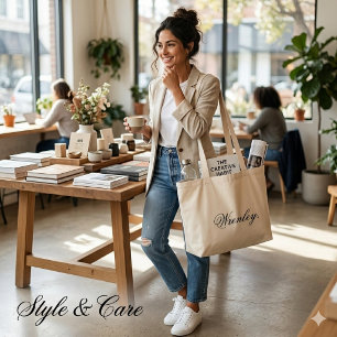 Custom Name Text Jumbo Tote Bag Large Capacity Gif