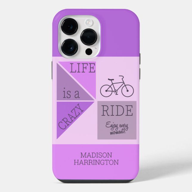 Custom Name / Text Life is a Crazy Ride iPhone Case (Back)