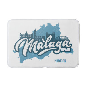 Custom Name / Text Malaga Spain Bath Mat