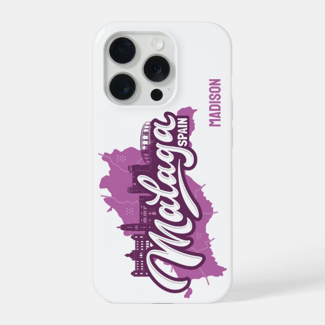 Custom Name / Text Malaga Spain iPhone Case (Back)