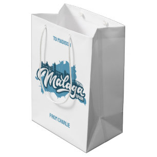 Custom Name / Text Malaga Spain Medium Gift Bag