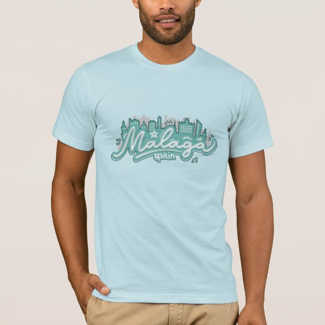 Custom Name / Text Malaga Spain T-Shirt (Front)