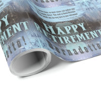 Custom Name Text Message Blue Retirement