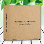 Custom Name Text Modern Kraft Paper Style Binder<br><div class="desc">Customize the text, and easily create your personalized binder. Click CUSTOMIZE FURTHER to change the text colour. You can TRANSFER this DESIGN on other Zazzle products and adjust it to fit most of the Zazzle items. Standard Studio designs are made in high-resolution vector graphics for a professional print. Thank you...</div>