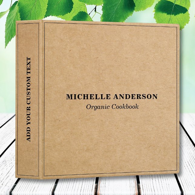 Custom Name Text Modern Kraft Paper Style Binder (Creator Uploaded)