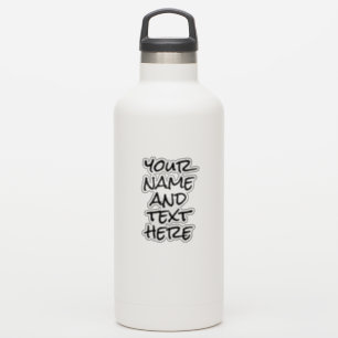 Custom Name Text Modern Water Bottle Stickers