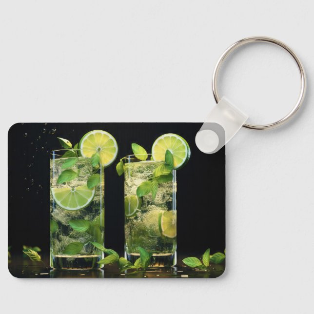 Custom Name & Text Mojito Cocktails Keychain (Front)