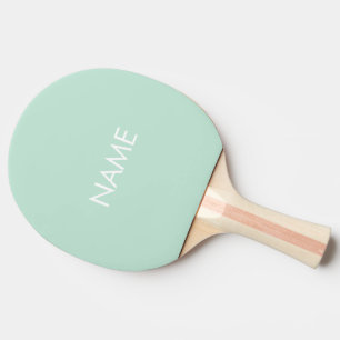 Custom name text monogram seafoam mint green  ping pong paddle