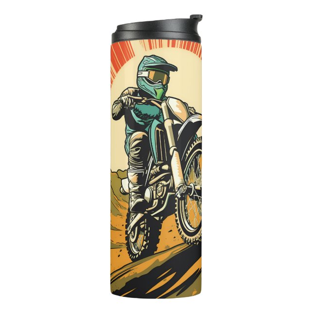 Custom Name & Text Motocross Thermal Tumbler (Rotated Left)
