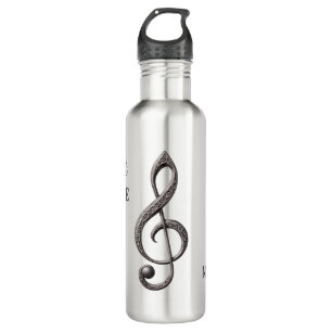 Custom Name & Text Musical Clef Note 710 Ml Water Bottle