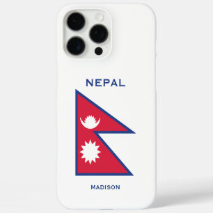 Custom Name & Text Nepal Flag iPhone 16 Pro Max Case