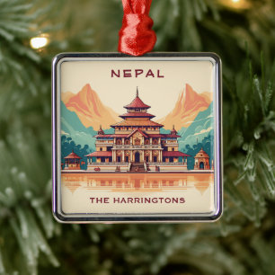 Custom Name & Text Nepal Metal Ornament