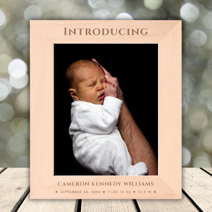 Custom Name Text Newborn Baby Birth Announcement Etched Frames