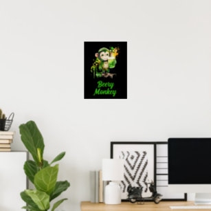 Custom Name Text Patrick's Day Monkey with Beer Poster