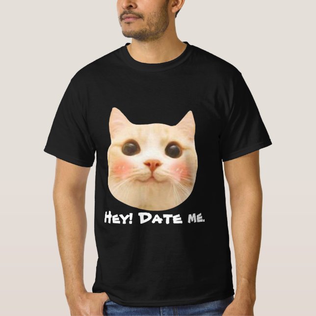 Custom Name Text Personalized Innocent Cat T-Shirt (Front)