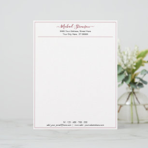 Custom Name Text Personalized Modern Letterhead