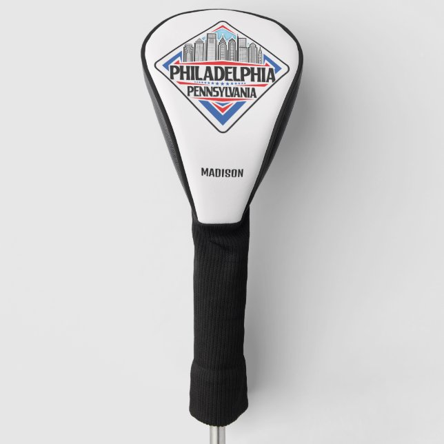 Custom Name / Text Philadelphia Pennsylvania Golf Head Cover (Front)