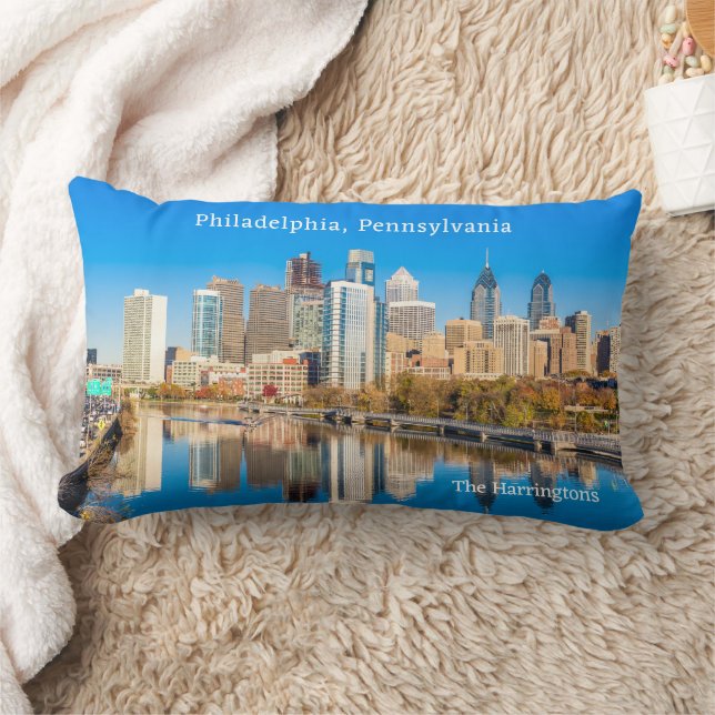 Custom Name & Text Philadelphia Pennsylvania Lumbar Pillow (Blanket)