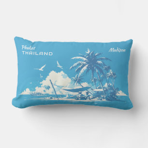 Custom Name & Text Phuket Thailand Lumbar Pillow