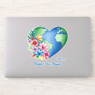 Custom Name & Text Planet Earth Heart