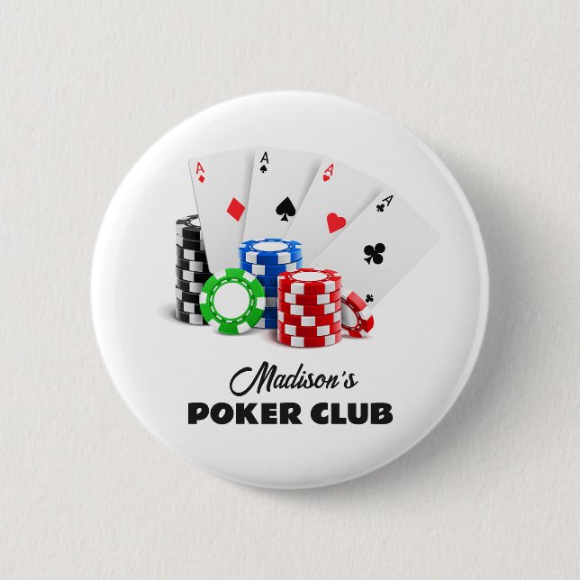 Custom Name & Text Poker / Casino 2 Inch Round Button (Front)
