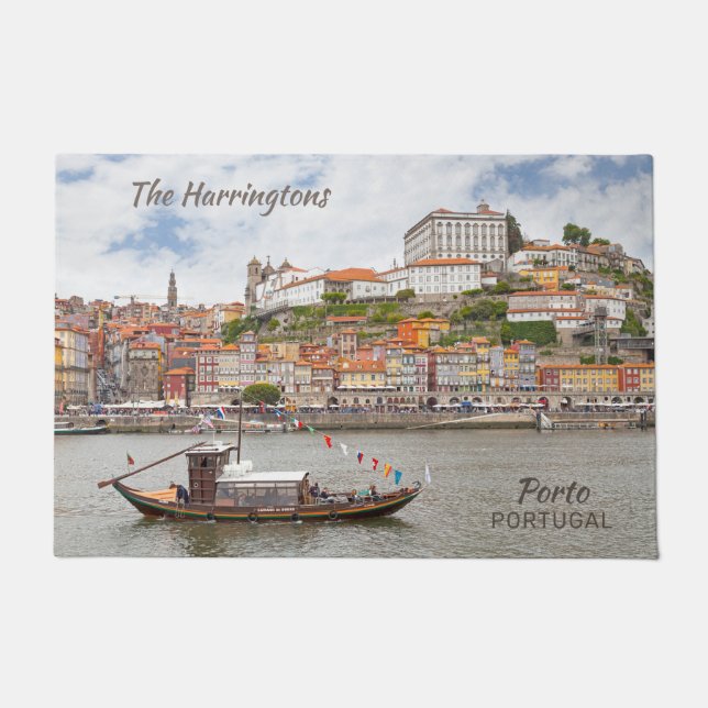 Custom Name & Text Porto Portugal Doormat (Front)