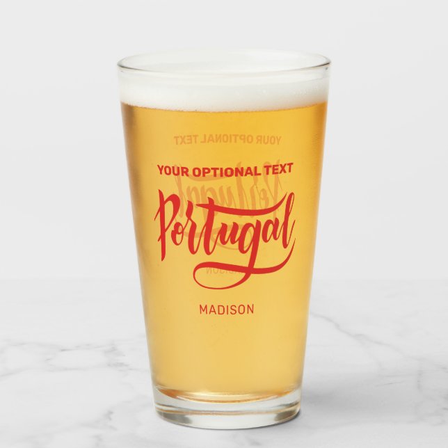 Custom Name & Text Portugal Glass (Back Filled)