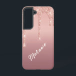 Custom Name Text Rose Gold Blush Glitter Gift Samsung Galaxy Case<br><div class="desc">Custom Name Text Rose Gold Blush Glitter Sparkle Personalized Birthday - Anniversary or Wedding Gift / Suppliest - Add Your Name - Text or Remove - Make Your Special Gift - Resize and move or remove and add text / elements with customization tool. Design by MIGNED. Please see my other...</div>
