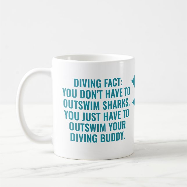 Custom Name & Text Scuba Diving Coffee Mug (Left)