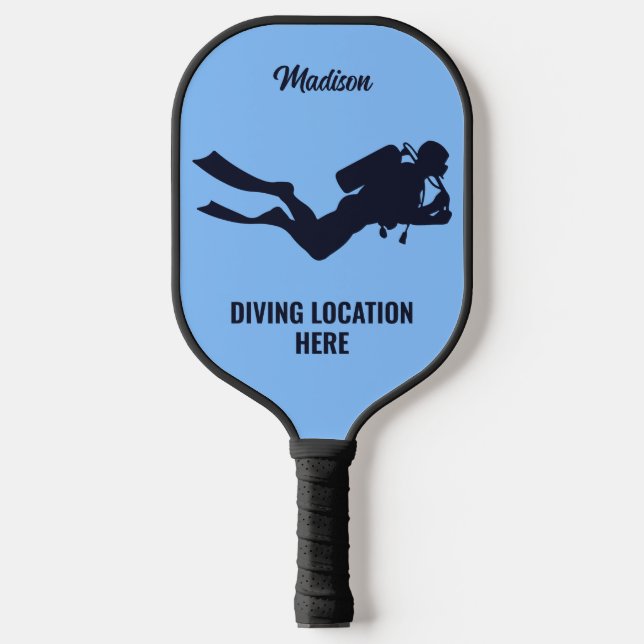 Custom Name & Text Scuba Diving Pickleball Paddle (Front)
