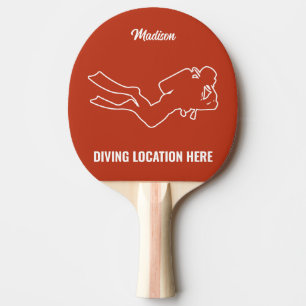 Custom Name & Text Scuba Diving Ping Pong Paddle