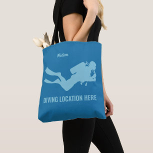 Custom Name & Text Scuba Diving Tote Bag