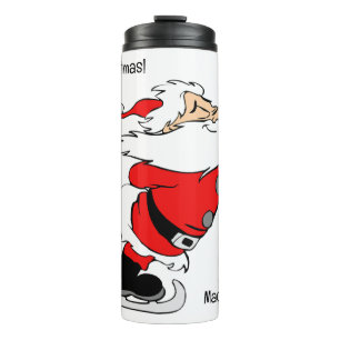 Custom Name & Text Skating Santa Thermal Tumbler