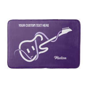 Custom Name & Text Stylized Guitar Bath Mat