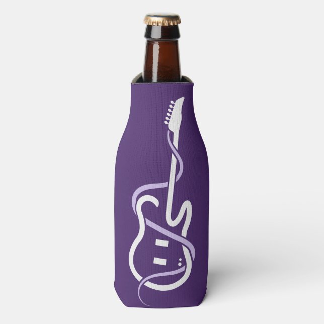 Custom Name & Text Stylized Guitar Bottle Cooler (Bottle Front)