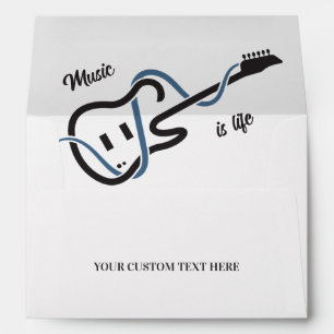 Custom Name & Text Stylized Guitar Envelope