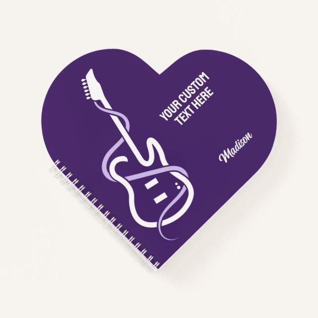 Custom Name & Text Stylized Guitar Notebook (Front)