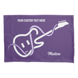 Custom Name & Text Stylized Guitar Pillowcase
