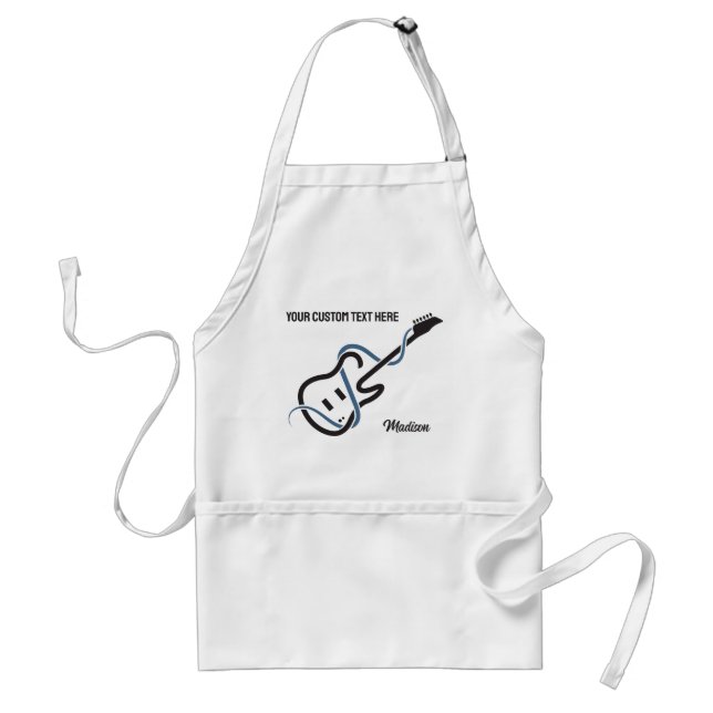 Custom Name & Text Stylized Guitar Standard Apron (Front)