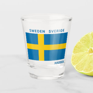 Custom Name & Text Swedish Flag Shot Glass