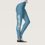 Custom Name Text Template Womens Personalized Leggings<br><div class="desc">Custom Name Text Template Image Logo Womens Personalized Modern Elegant Blue Leggings.</div>