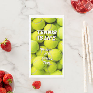 Custom Name & Text Tennis Balls Napkin