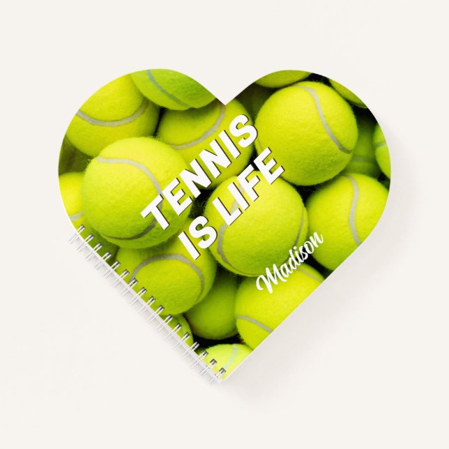 Custom Name & Text Tennis Balls Notebook (Front)
