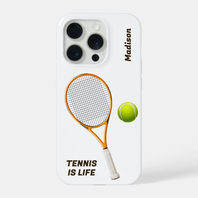 Custom Name & Text Tennis iPhone Case (Back)