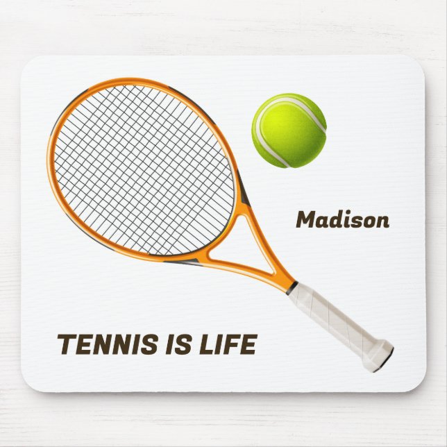 Custom Name & Text Tennis Mouse Pad (Front)