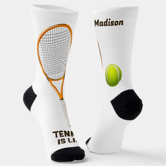 Custom Name & Text Tennis Socks (Angled)