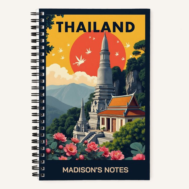 Custom Name / Text Thailand Notebook (Front)