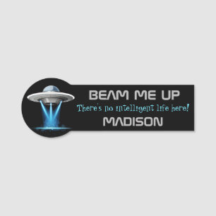 Custom name & text UFO Spaceship Tag