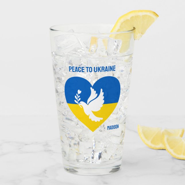 Custom Name & Text Ukraine Glass (Back Ice)